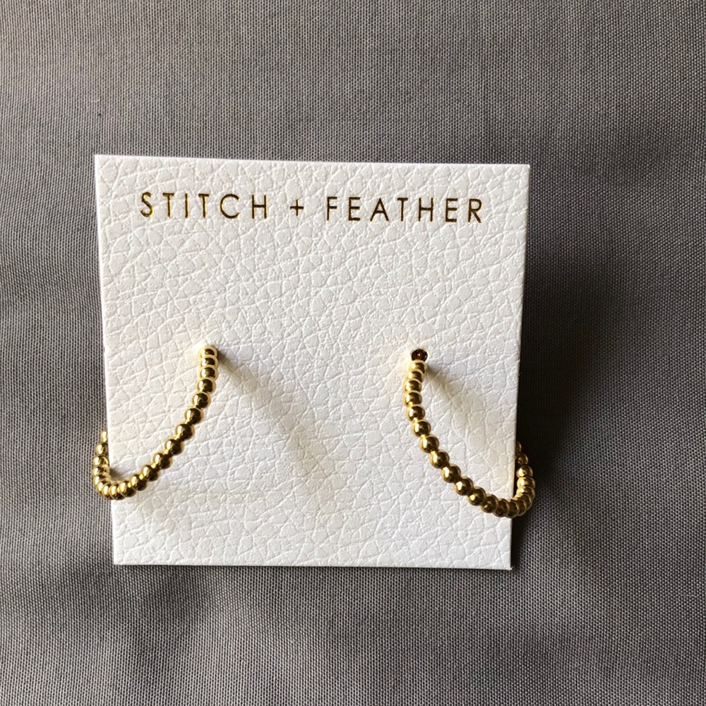 Gold Studded Hoops